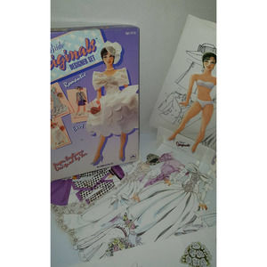 Vintage 1991 Bride Originals Designer Set Golden Paper Clothes Western Pub,